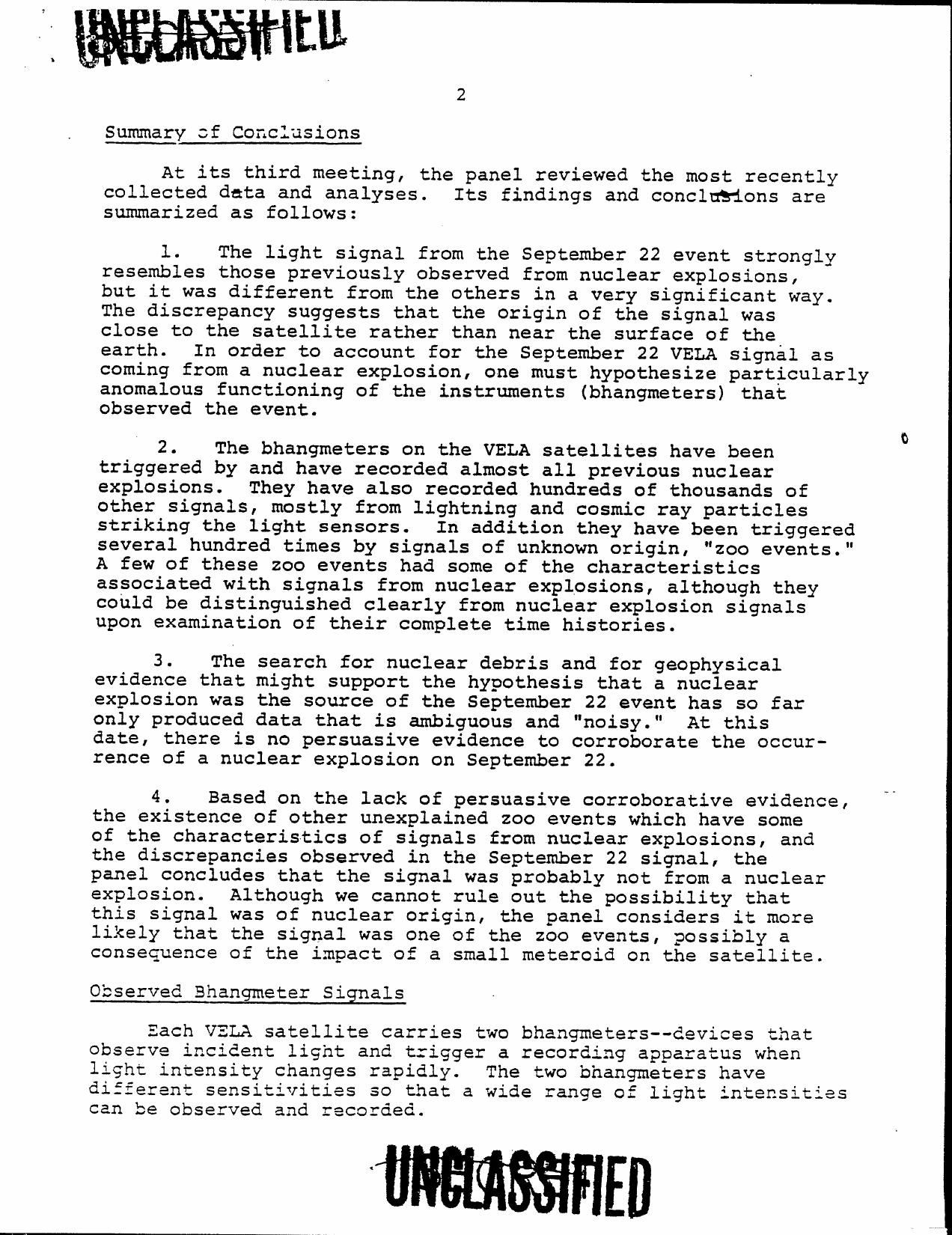 Scanned summary page from the Ruina panel final report.